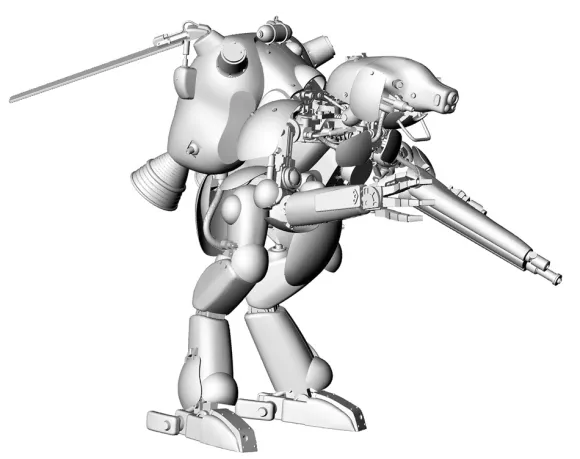 1/20 Humanoid Type Unmanned Space Interceptor Grosser Hund "Schwarzer Hund"